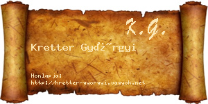 Kretter Györgyi névjegykártya